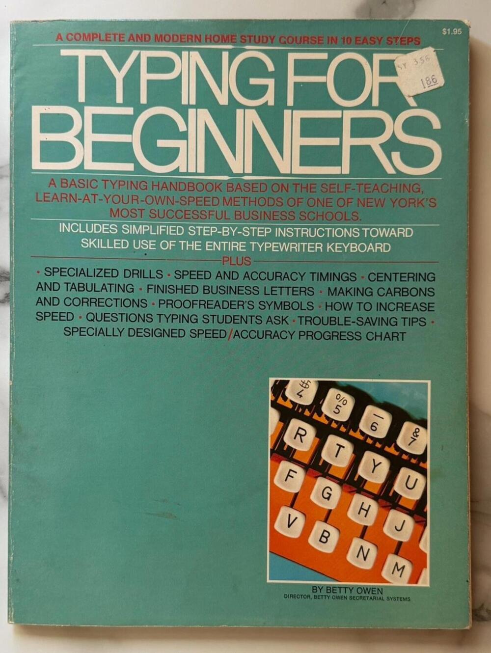 Typing For Beginners Betty Owen 1976 First Printing Vintage Typewriting Book